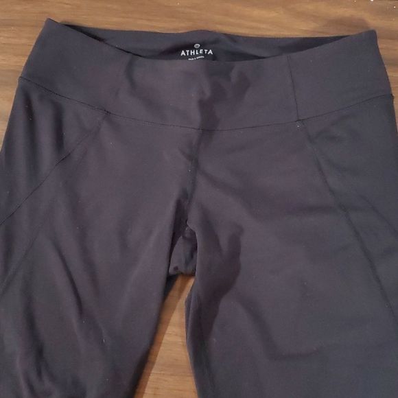 Athleta Womens Power Ananda Capri Athletic Cropped Pants #268553 Black Size Med - Picture 3 of 14